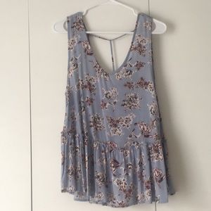 Periwinkle ruffle tank top